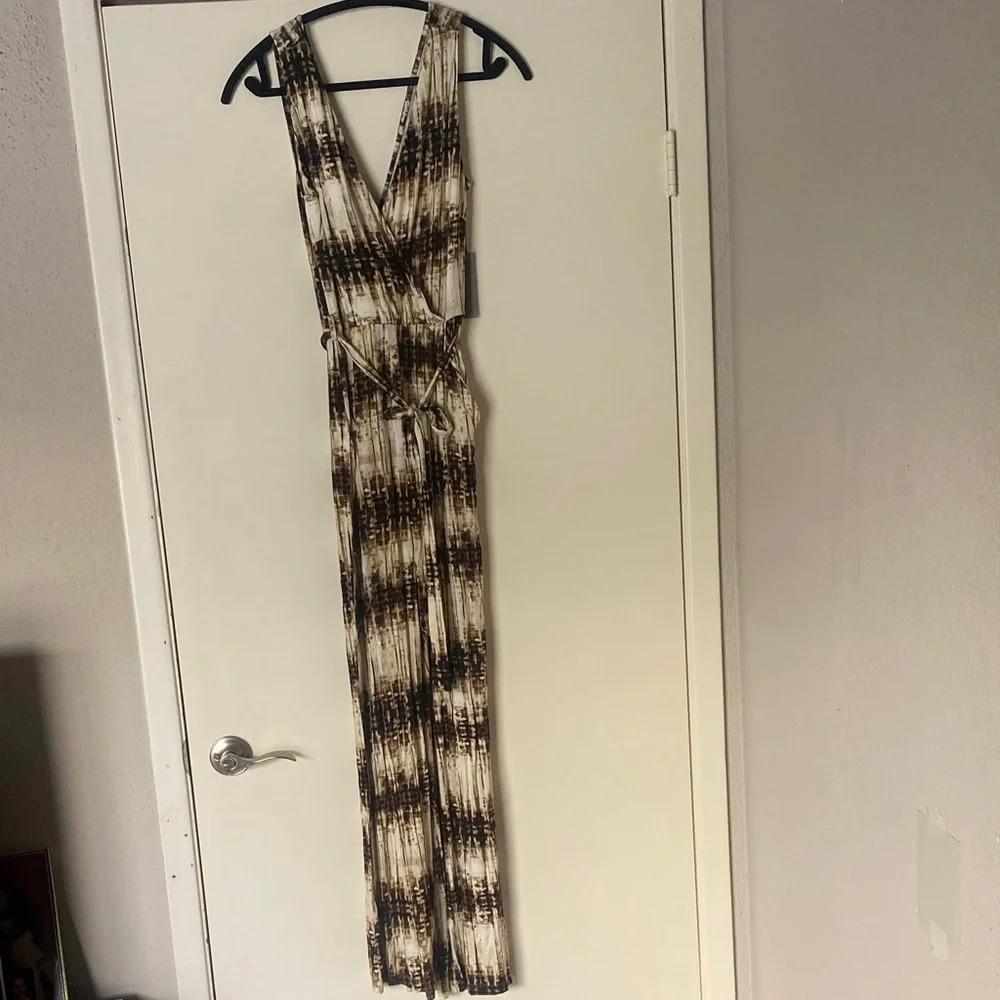 Tart Collections Brown and Cream Jumpsuit - Picture 3 of 8